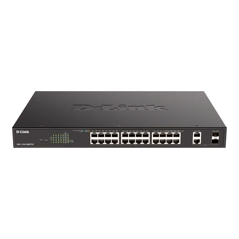 

Коммутатор D-Link DGS-1100-26MPPV2/A3A черный, DGS-1100-26MPPV2/A3A
