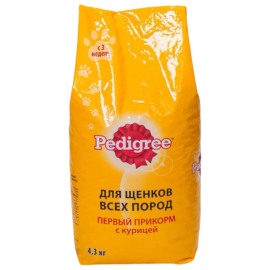 

Сухой корм для собак Pedigree Первый Прикорм для щенков всех пород, с курицей 4,3 кг