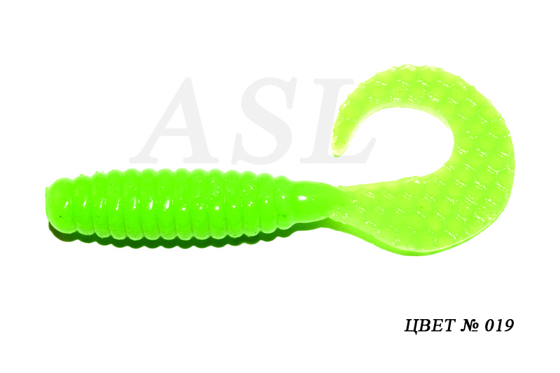 

Силиконовая приманка ASL Твистер цв. 019 L-7,5см 5шт/уп, Твистер