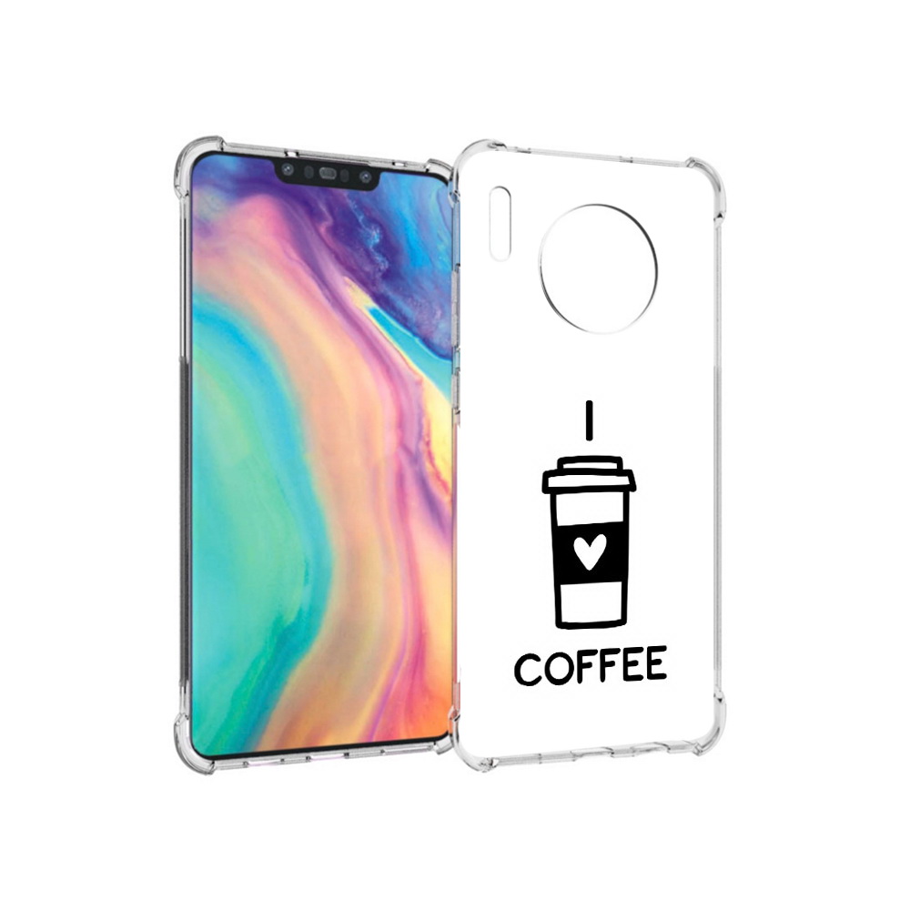 

Чехол MyPads Tocco для Huawei Mate 30 Я люблю кофе, Прозрачный, Tocco