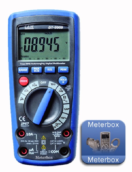 фото Цифровой мультиметр true rms функция bluetooth сем dt-9969 cem-instruments