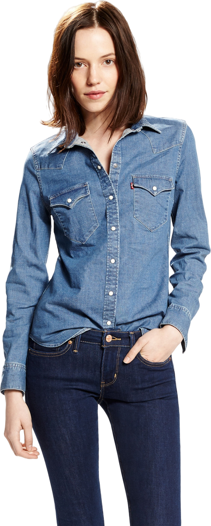 

Рубашка женская Levi's 17269 синяя S, Синий, 17269