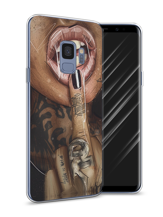 

Чехол Awog на Samsung Galaxy S9 "Девушка с татуировками", Бежевый;розовый;черный, 25750-9