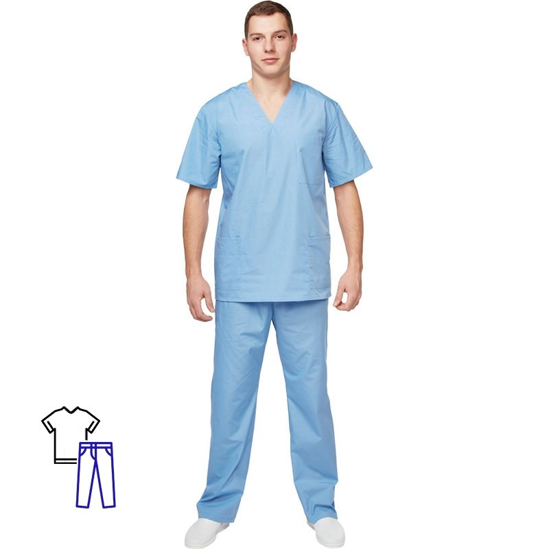 

Костюм медицинский NoBrand 93558-K голубой 44-46, 182