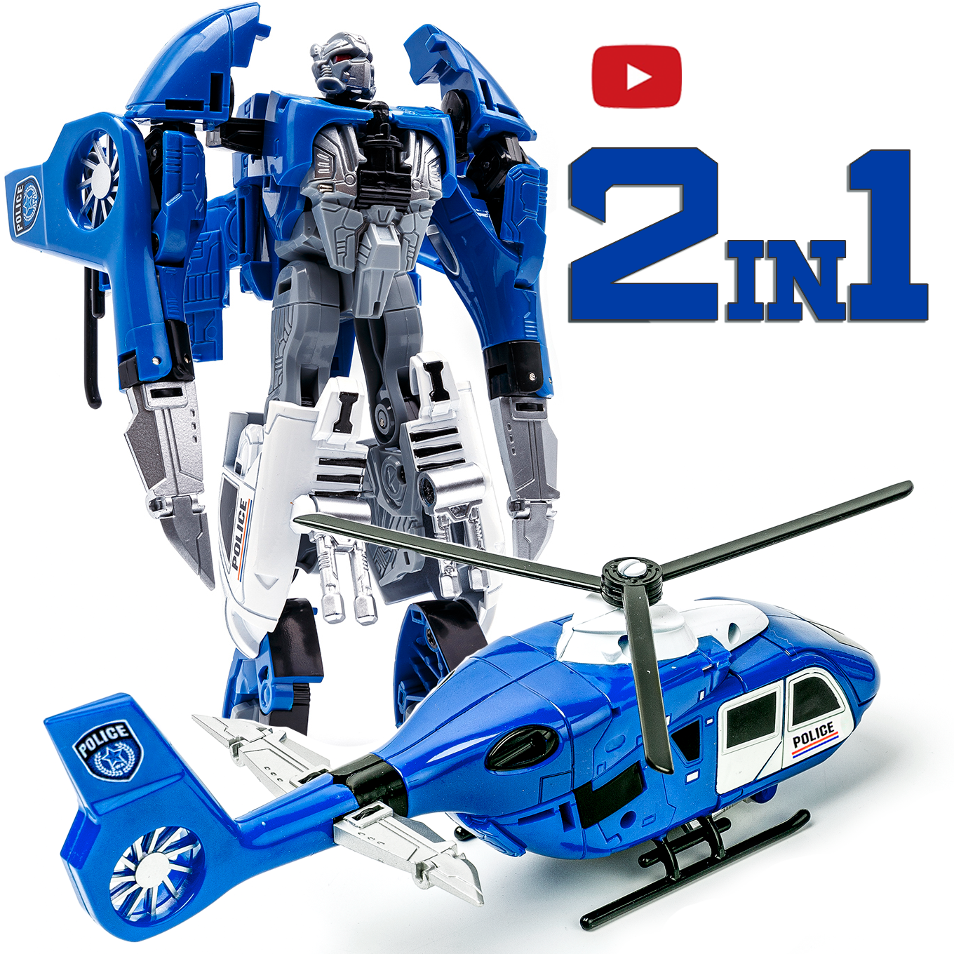 Робот трансформер BAZUMI металлический полиция вертолет игрушка трансформер тобот 5 серии робот машинка 2 в 1