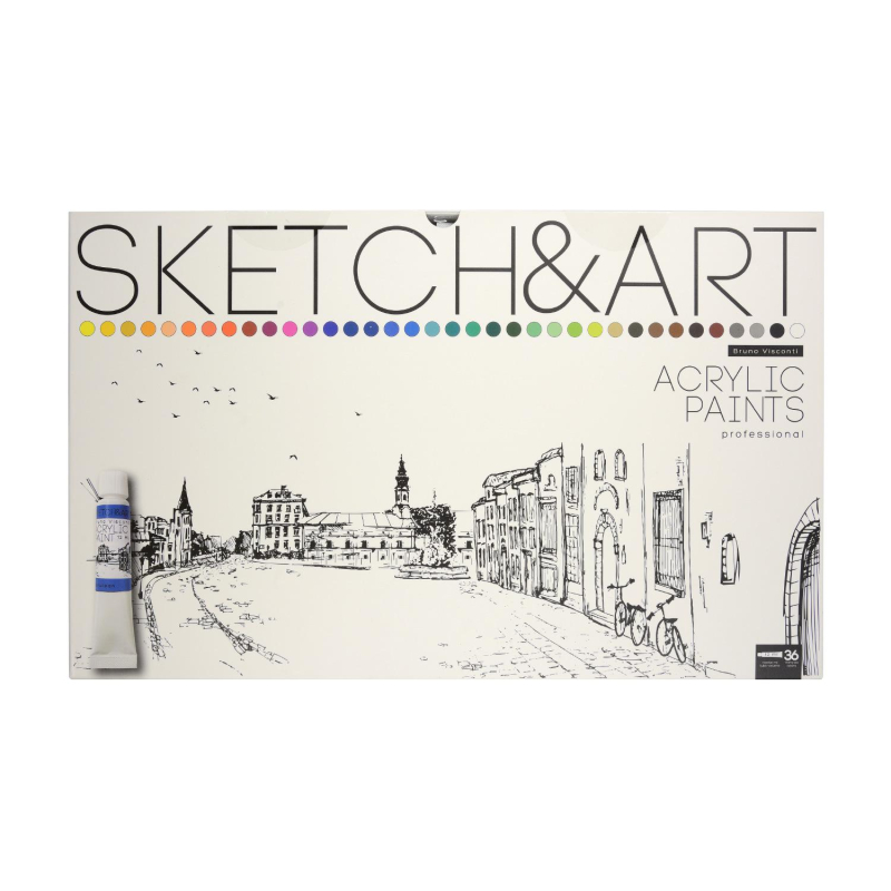 Краски акриловые SKETCHART 36цв x 12мл в коробке-пенале70-0056 3352₽