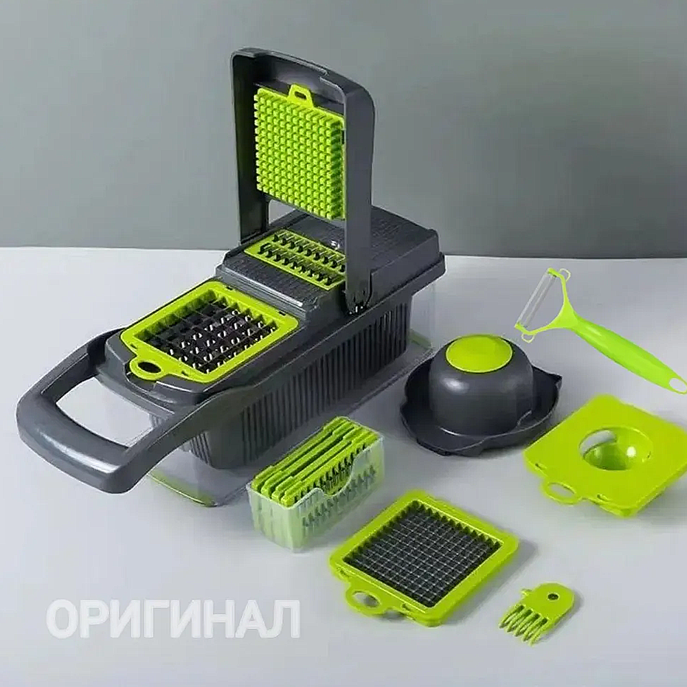 

Овощерезка 14в1, В ассортименте;зеленый;прозрачный;серый