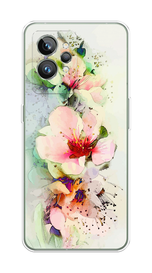 

Чехол на Realme GT 2 Pro "Нежные цветы", Зеленый;розовый, 258650-2