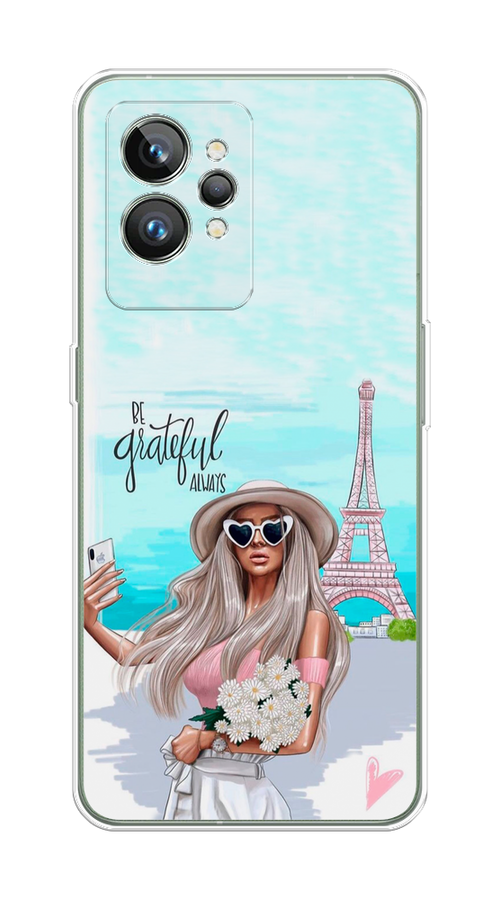 

Чехол на Realme GT 2 Pro "Селфи Париж", Голубой;бежевый, 258650-6