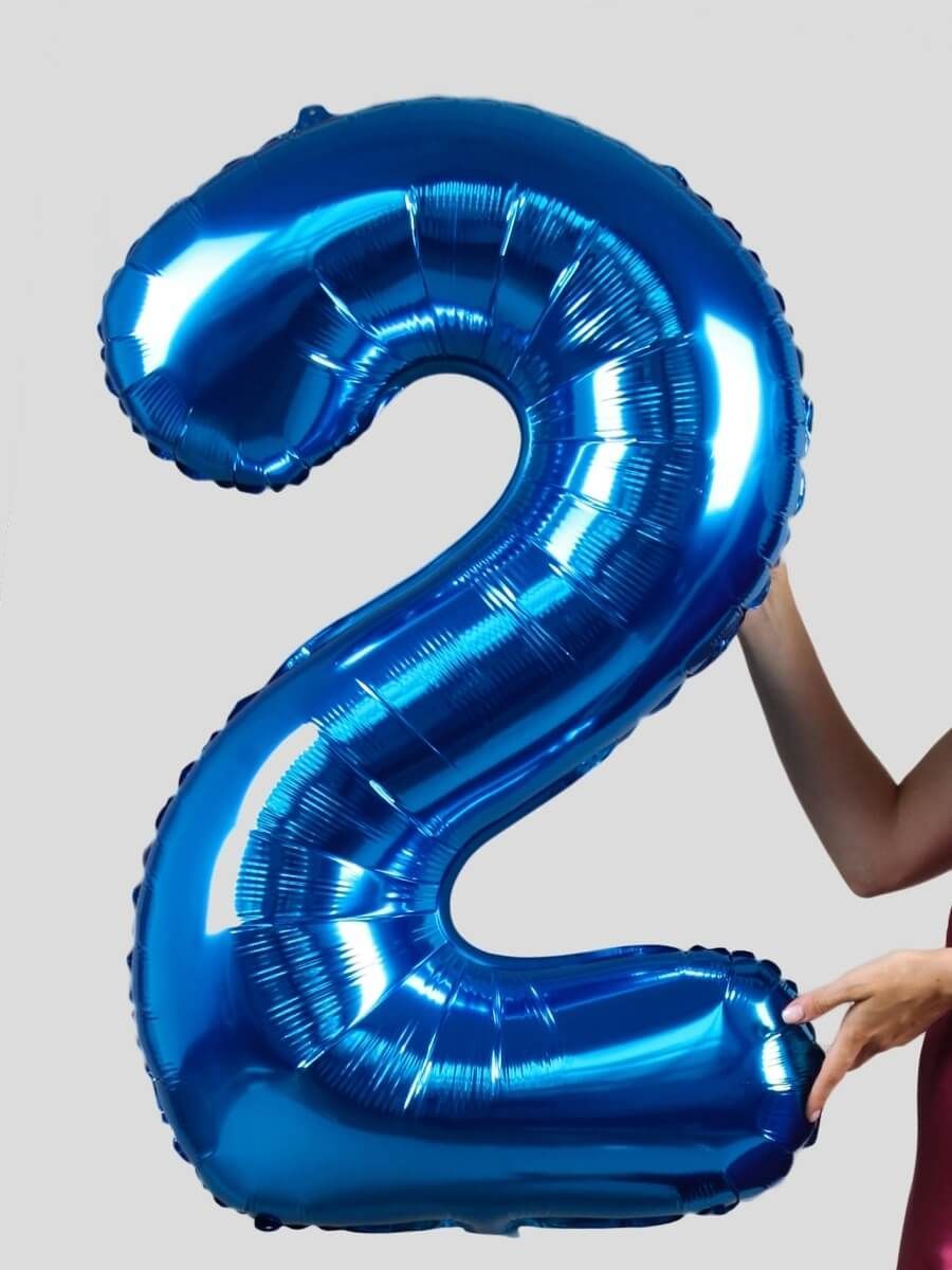 

Воздушный шар Riota, Цифра 2, 101 см, синяя, Синий