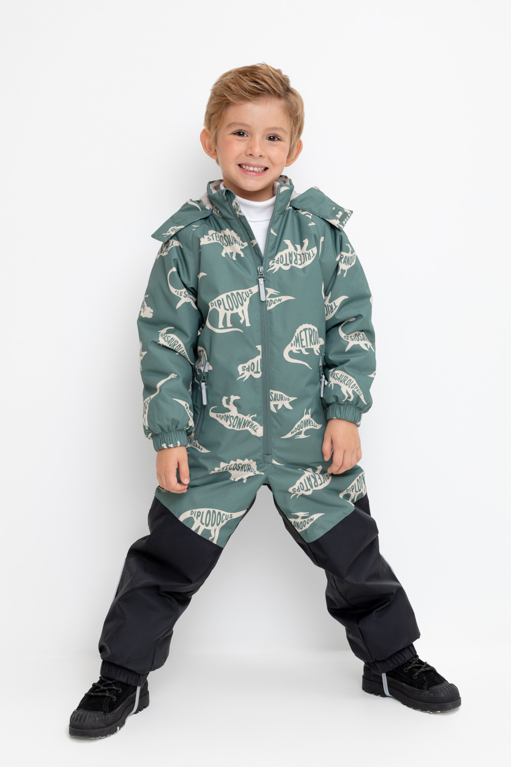 

Комбинезон детский CROCKID 1B OVL 010 1, зеленый чай, динозавры, 98, 1B OVL 010.1
