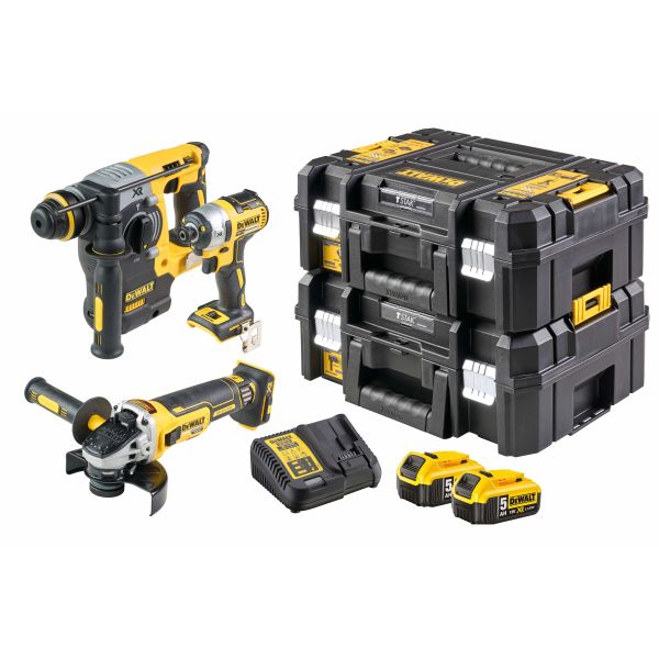 Набор аккумуляторный DEWALT DCK305P2T: перфоратор DCH273 + шуруповерт DCF887 + УШМ DCG405 набор аккумуляторного инструмента daewoo