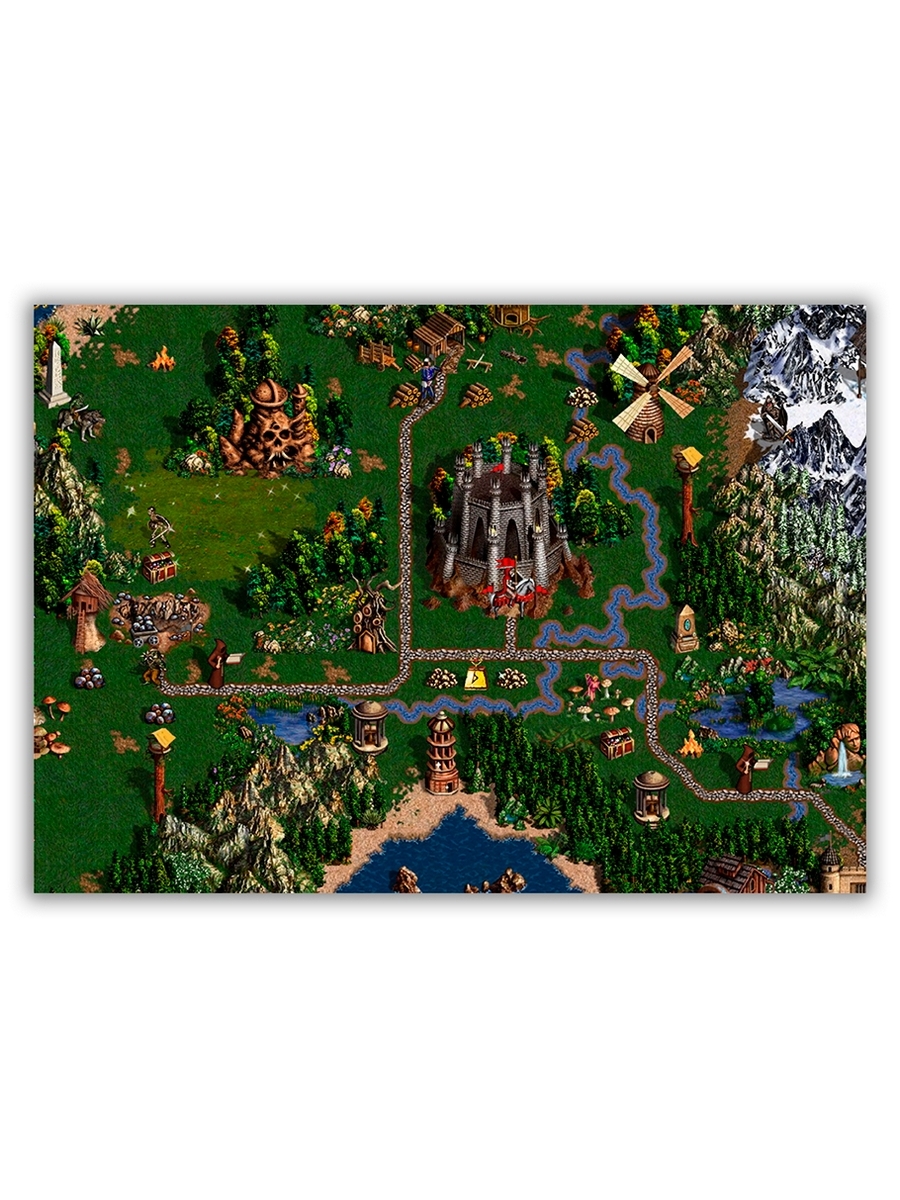 фото Магнит на холодильник drabs большой - a4, heroes of might and magic, карта игры