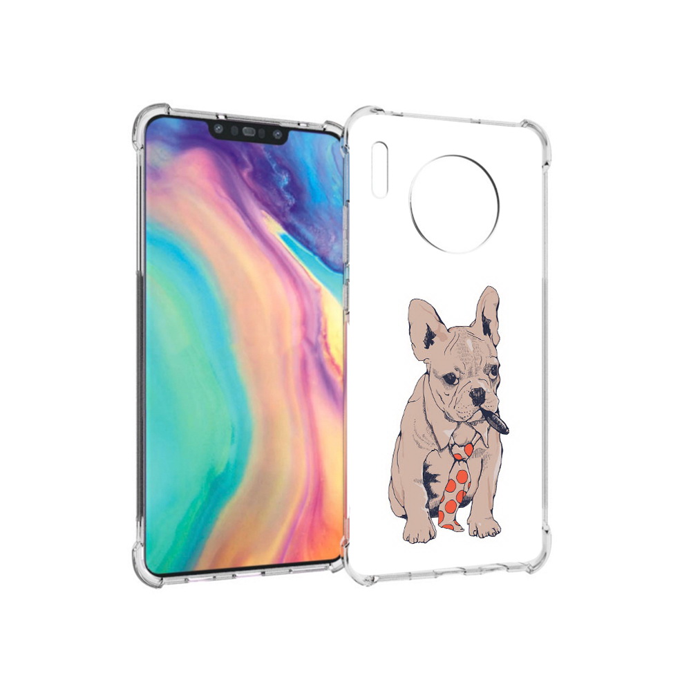 

Чехол MyPads Tocco для Huawei Mate 30 бульдог с сигарой, Прозрачный, Tocco