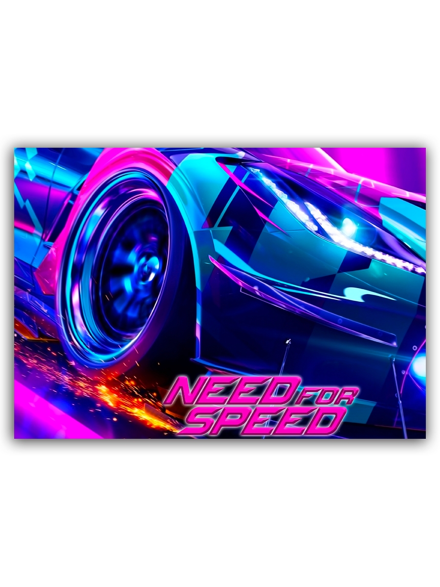 фото Магнит на холодильник drabs need for speed неоновая машина