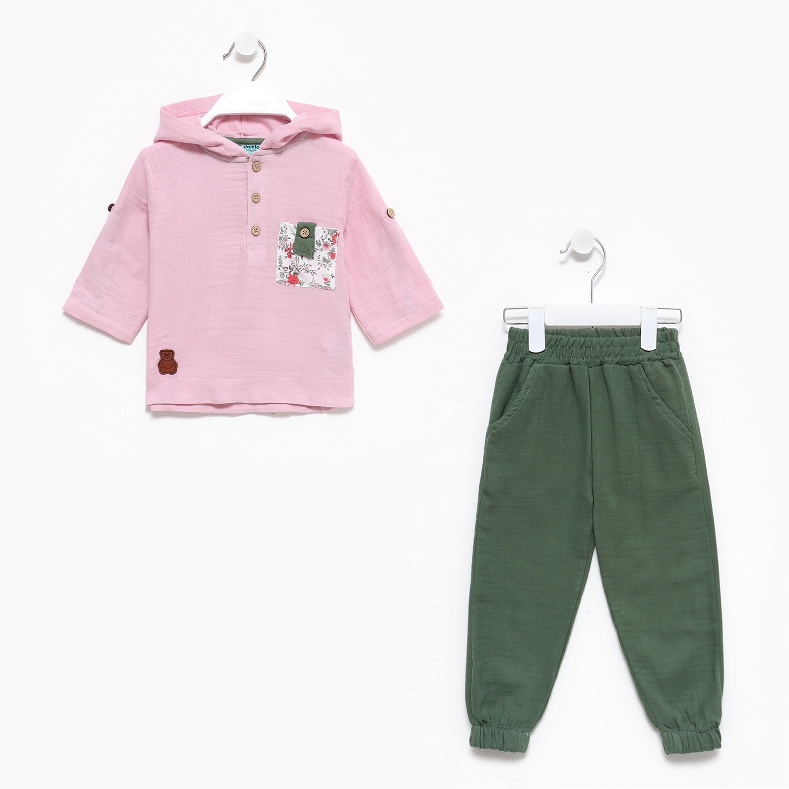 Костюм повседневный детский BEBUS damla, розовый, зеленый, 80
