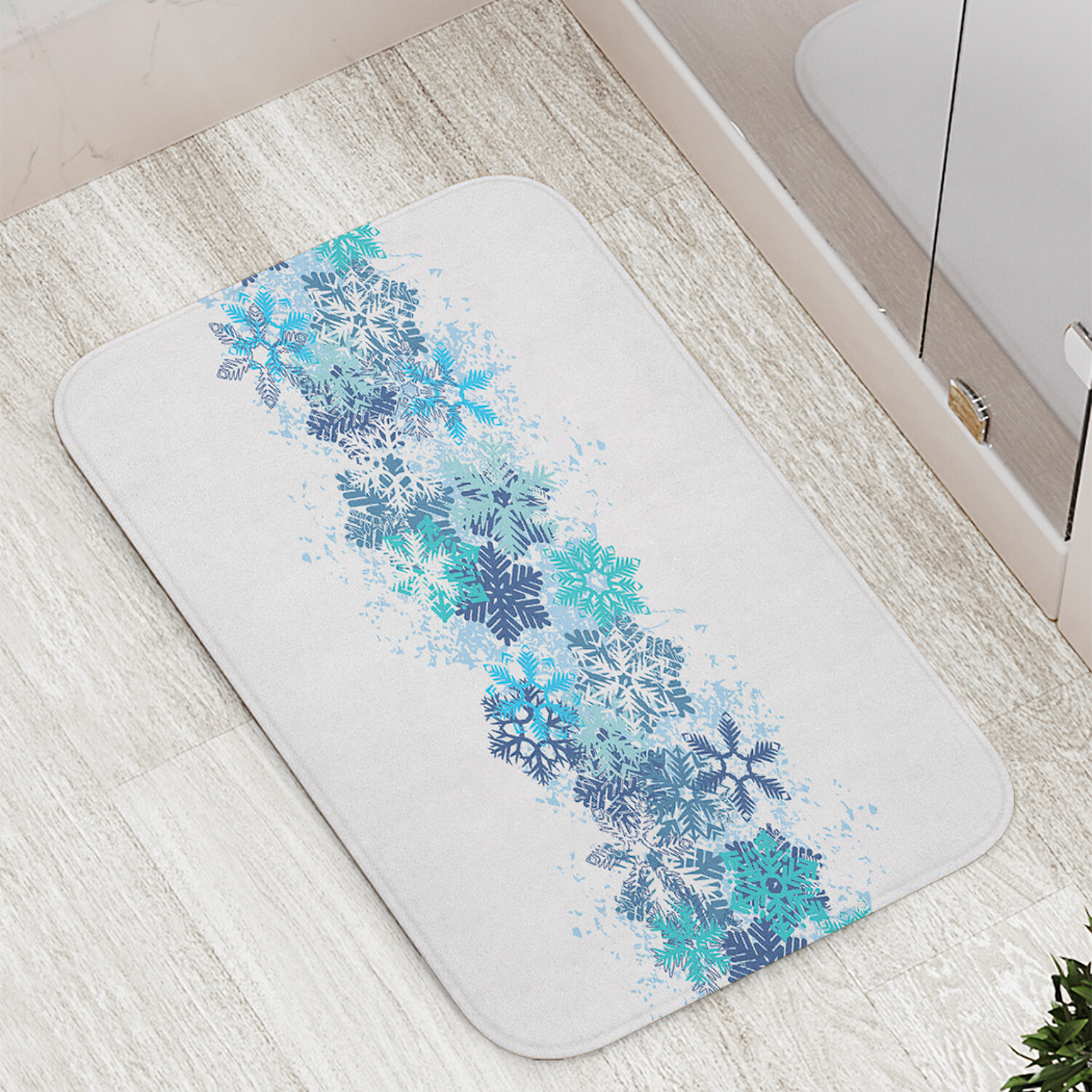 

Коврик противоскользящий JoyArty "Снежные фигуры" для ванной сауны бассейна 77х52 см, Снежные фигуры