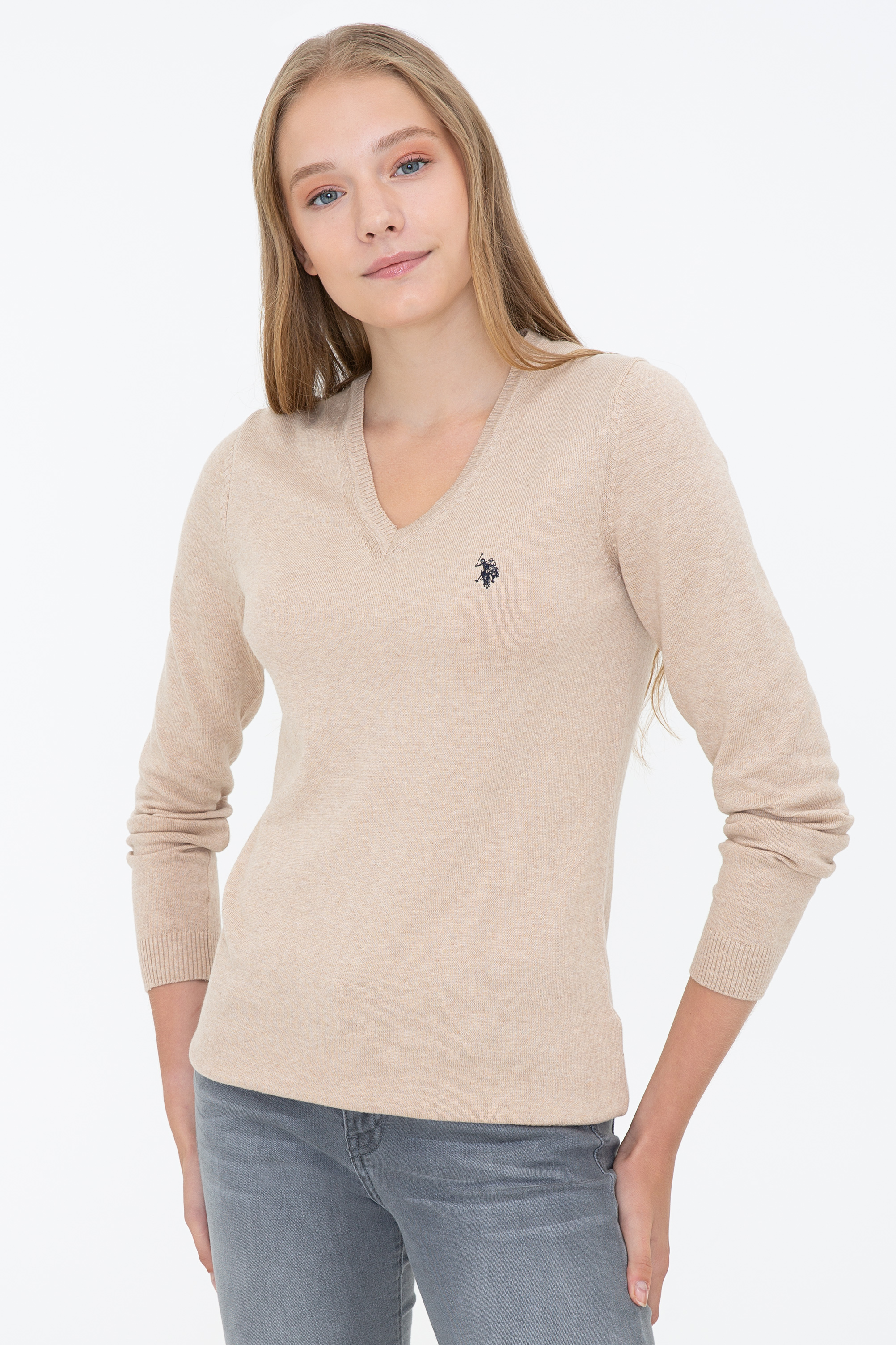 

Пуловер женский U.S. POLO Assn. бежевый, G082SZ0TK0ESTALE-SK21-E