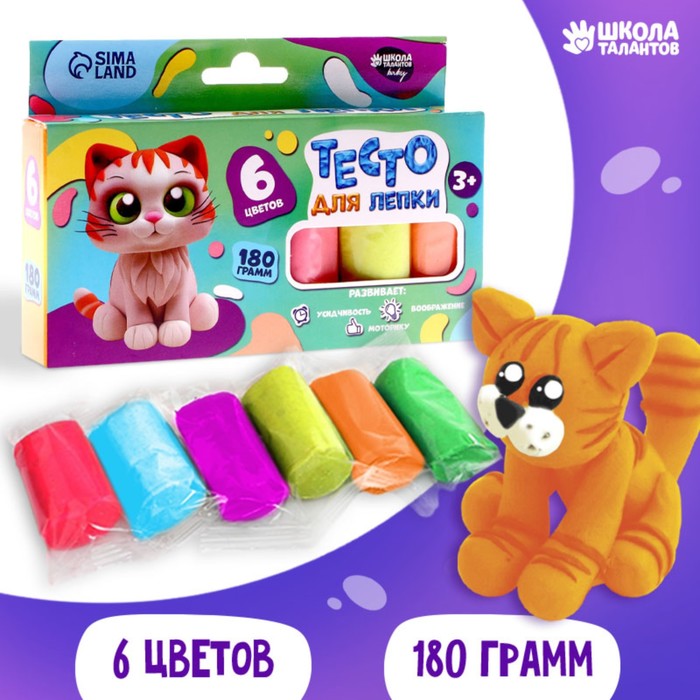 

Тесто для лепки пастельное 6 цв, 30 гр