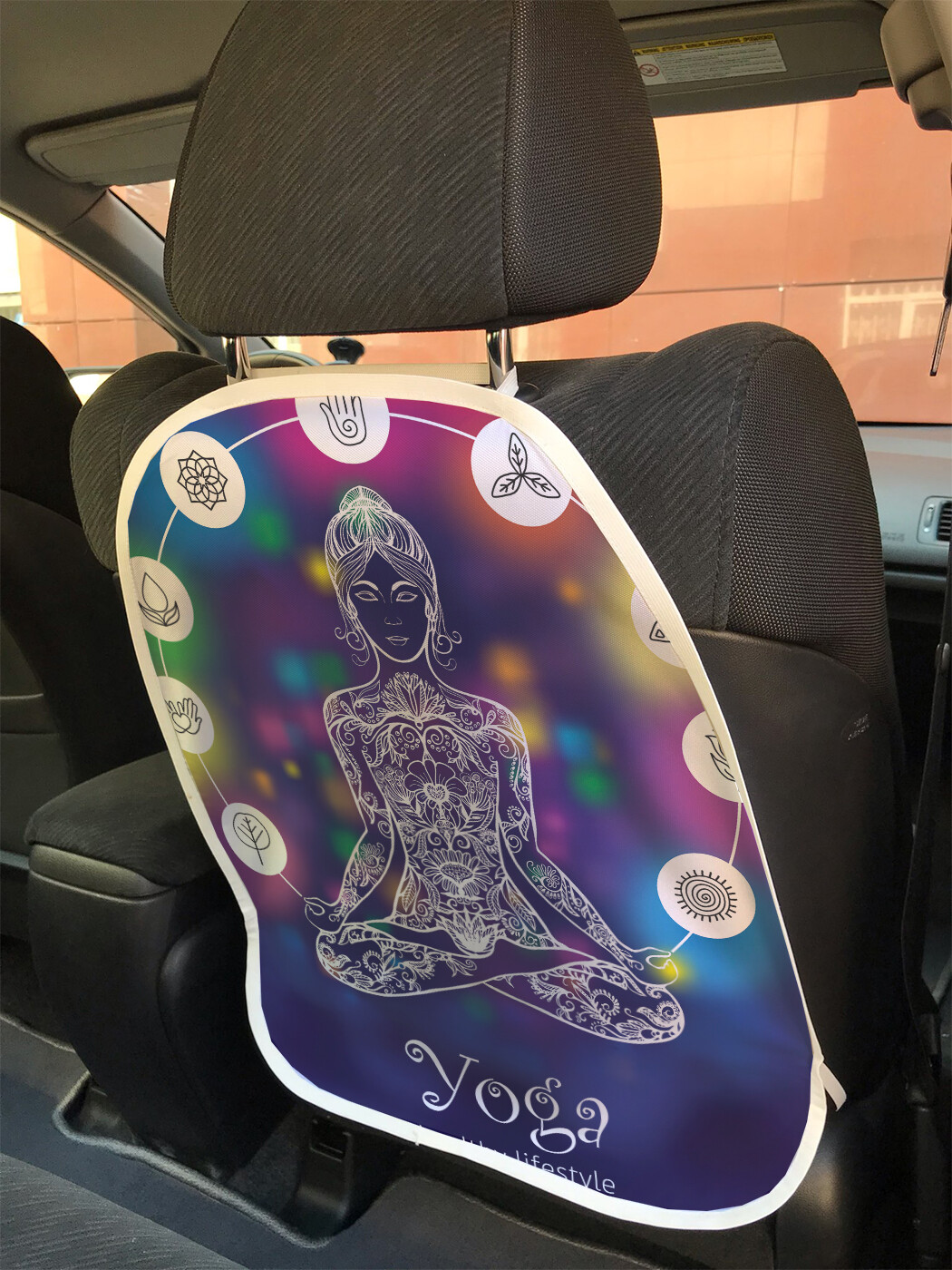 фото Накидка на спинку сиденья joyarty йога как стиль жизни, 45х62