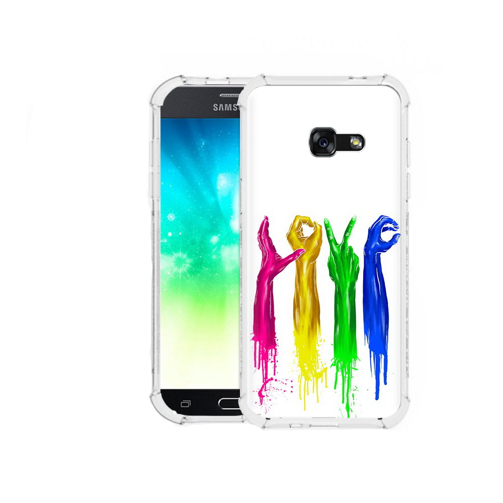 

Чехол MyPads Tocco для Samsung Galaxy A3 (2016) яркие руки love, Прозрачный, Tocco