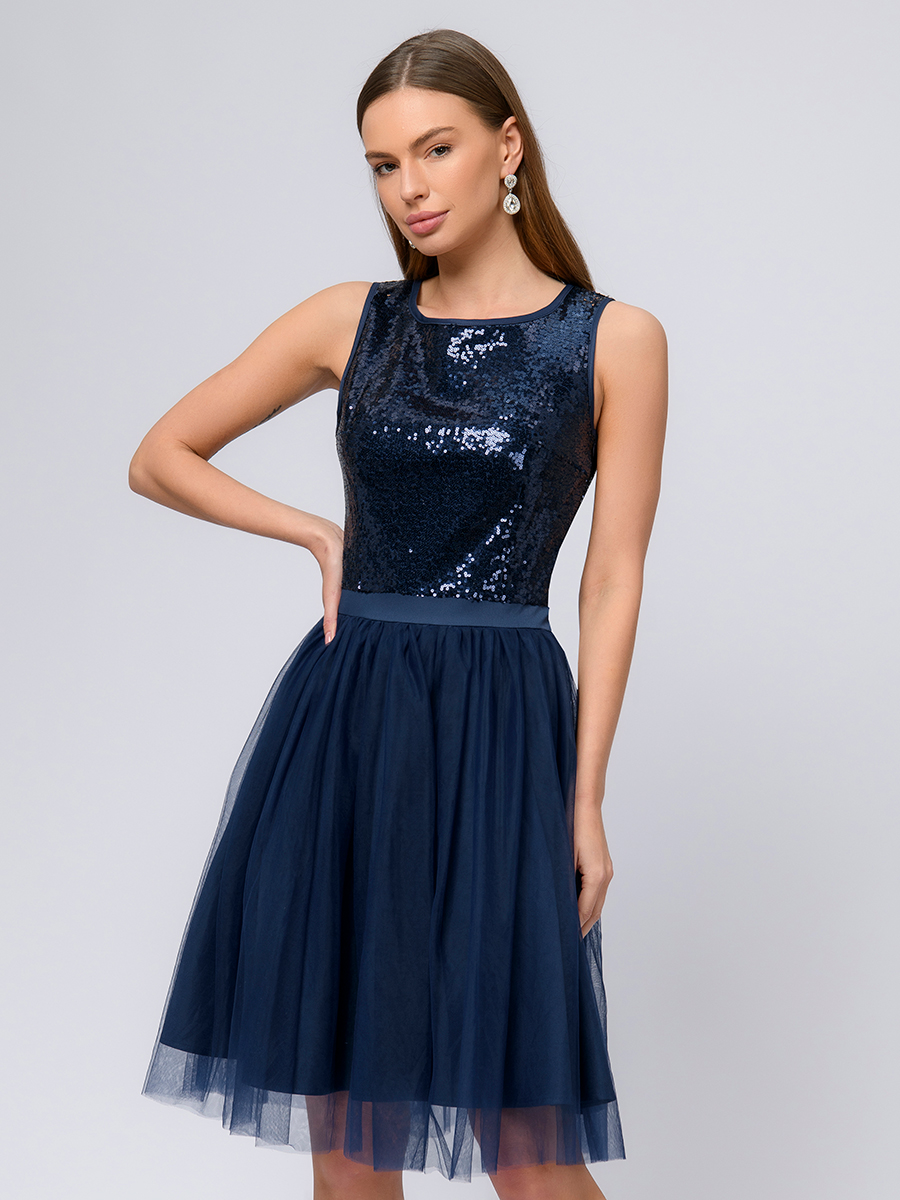 

Платье женское 1001dress 0102704 синее 42, 0102704