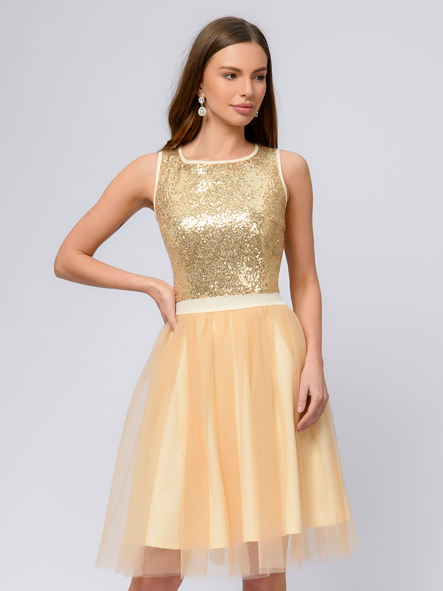 Платье женское 1001dress 0102704 золотистое 50