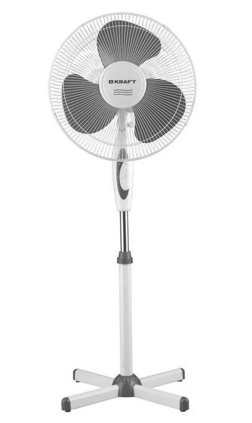 Вентилятор напольный KRAFT FS40-1621G белый; серый летний антимоскитный костюм katran дон хлопок серый пиксель