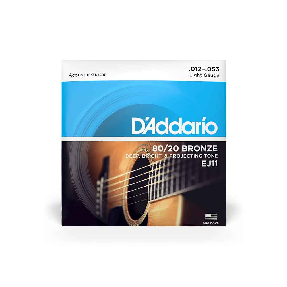 

Струны для акустической гитары Light 12-53 D`Addario EJ11 BRONZE 80/20, бронза