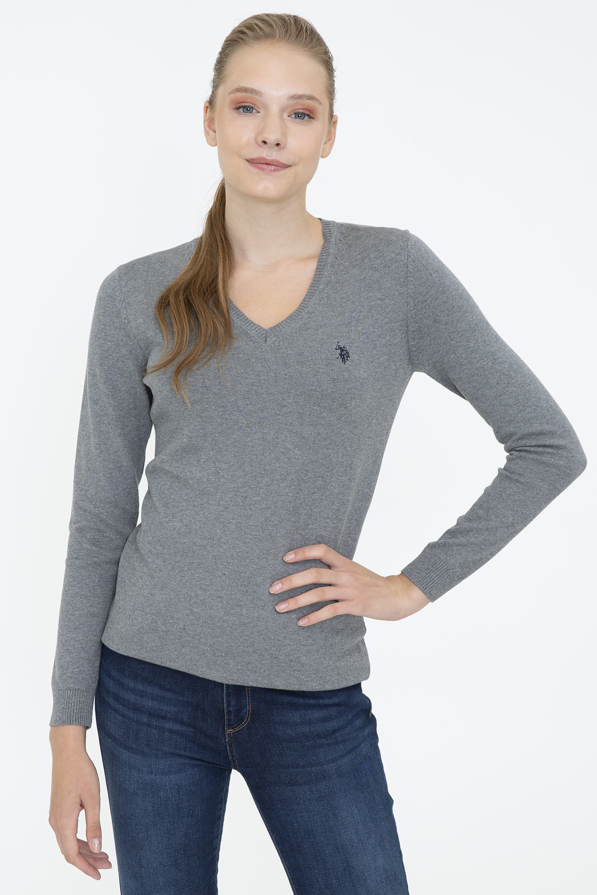 

Пуловер женский U.S. POLO Assn. серый, G082SZ0TK0ESTALE-SK21-E