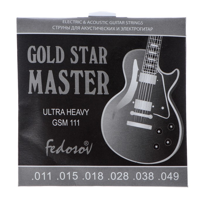 Струны GOLD STAR MASTER Ultra Heavy 011 - 049 навивка - нерж сплав на граненом кер 748₽