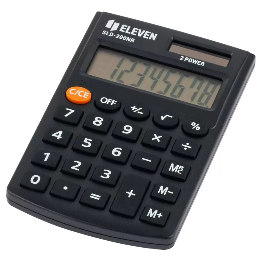 Калькулятор карманный Eleven 8 разрядов, 62*98*10мм, двойное питание, черный