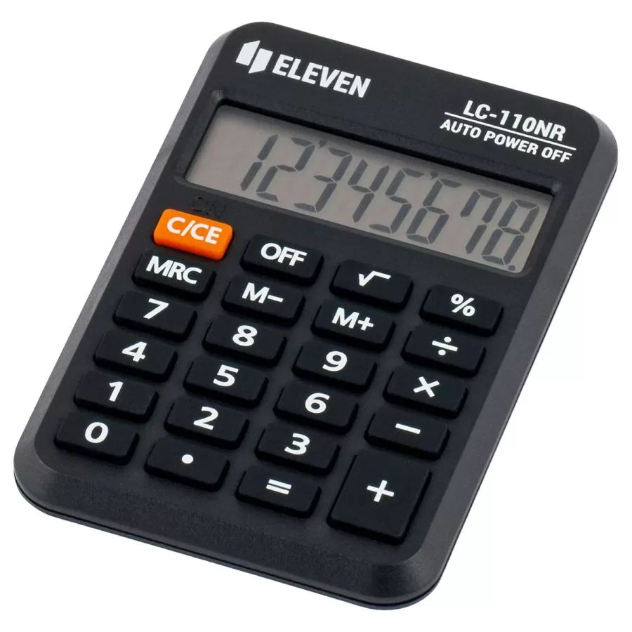 Калькулятор карманный Eleven 8 разрядов, 58*88*11мм, питание от батареи, черный