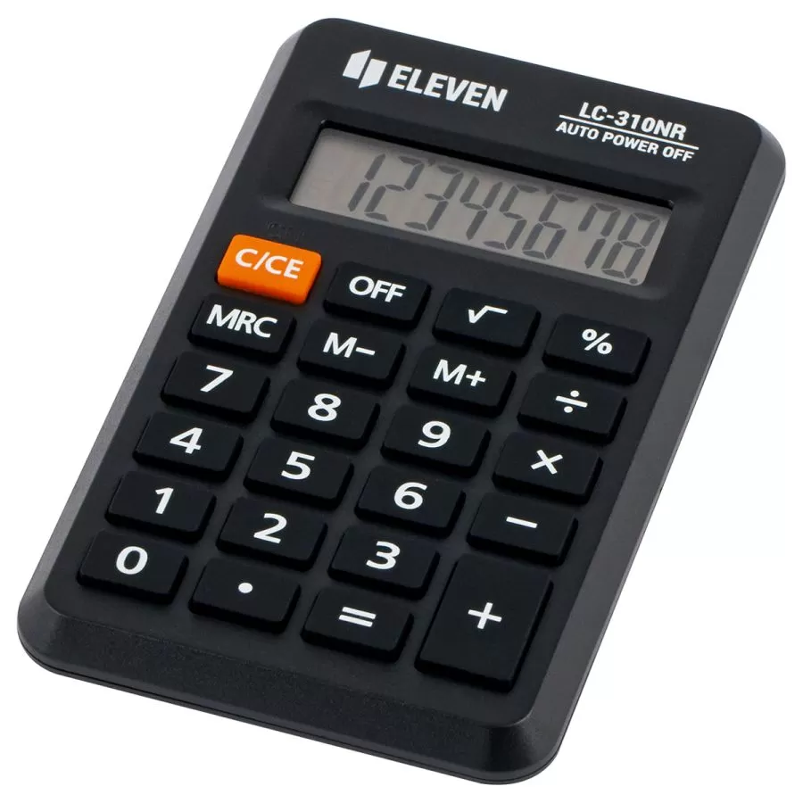 Калькулятор карманный Eleven 8 разрядов, 69*114*14мм, питание от батареи, черный