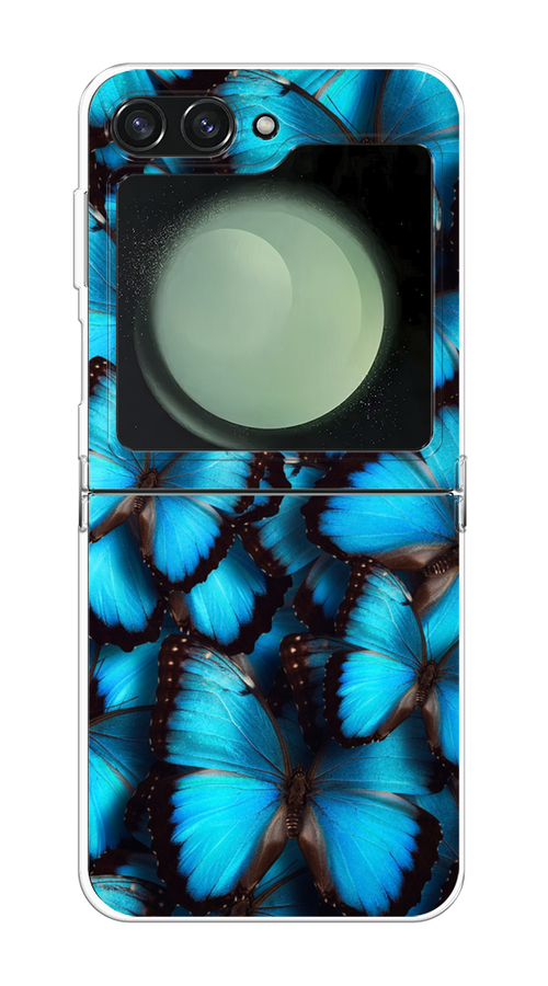 

Чехол на Samsung Galaxy Z Flip 6 "Тропическая бабочка 2", Голубой;черный, 2109750-1