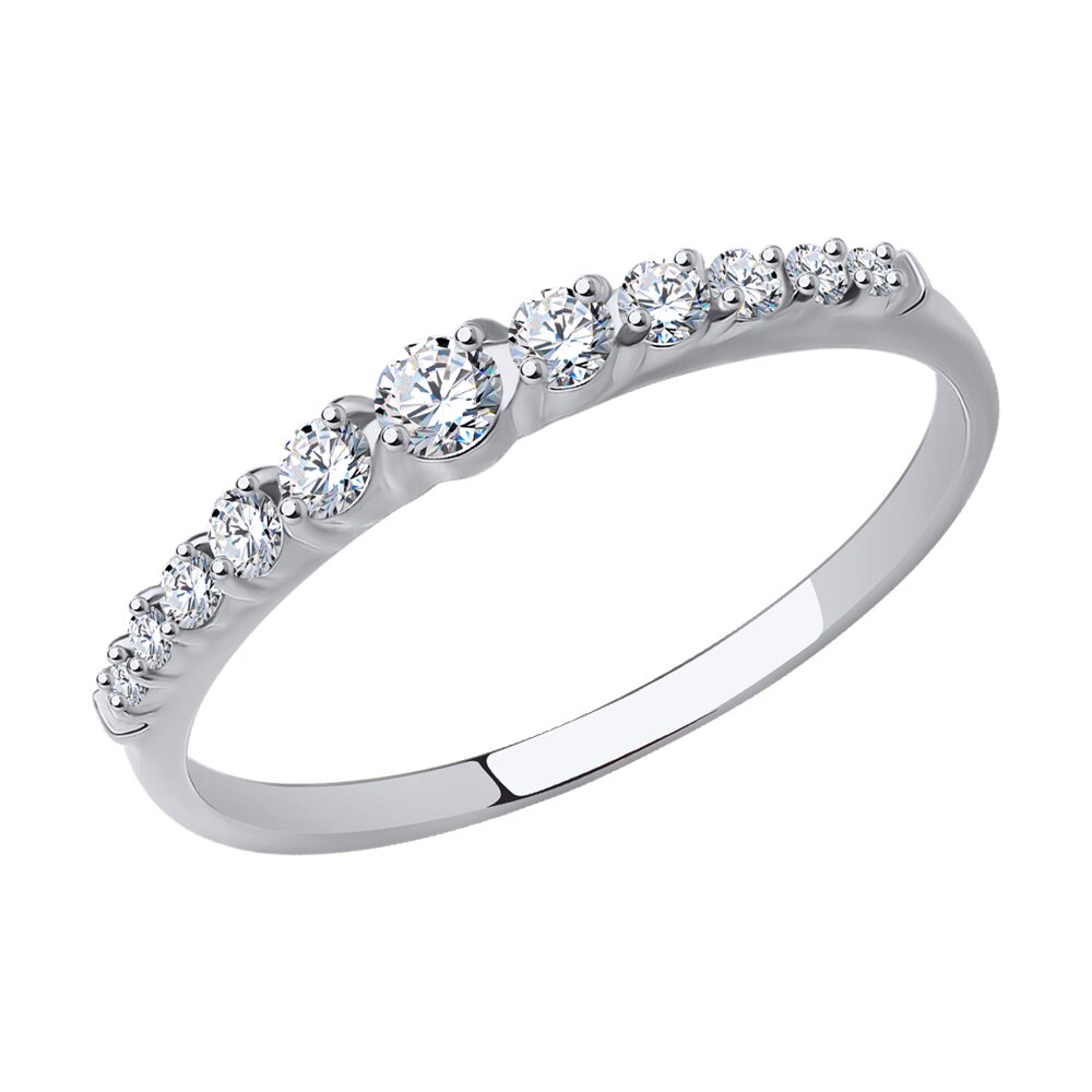 

Кольцо из белого золота р. 18 Diamant 52-110-01651-1, фианит, 52-110-01651-1