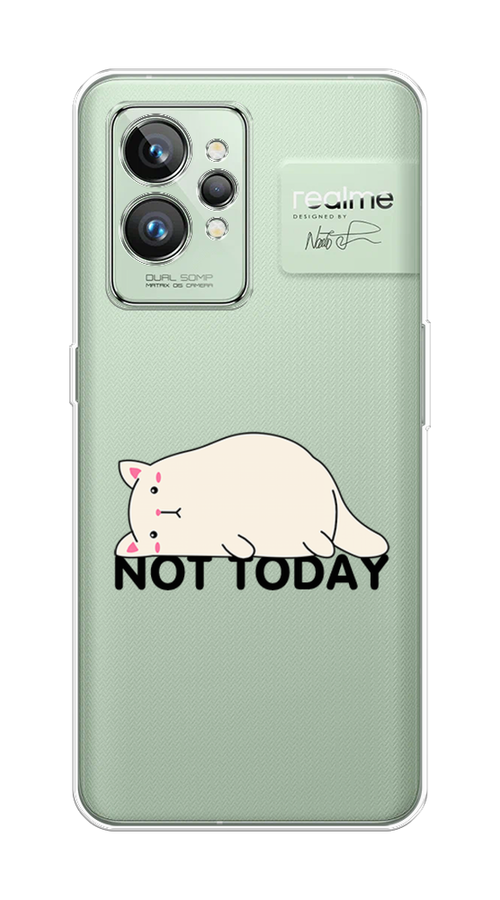 

Чехол на Realme GT 2 Pro "Cat not today", Белый;розовый;черный, 258650-1