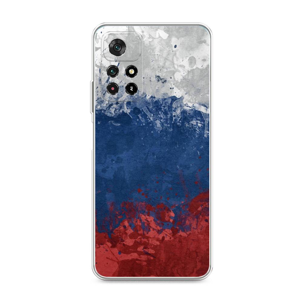 фото Силиконовый чехол "флаг россии неровный" на xiaomi redmi note 11 5g awog