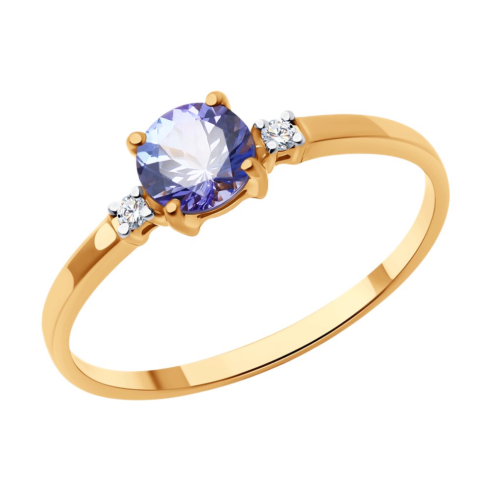 

Кольцо из красного золота р. 16 Diamant 51-210-02297-2, бриллиант/танзанит, 51-210-02297-2