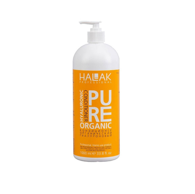 Кондиционер Halak Professional органический гиалуроновый Pure Organic 1000 мл крем уход для волос до после химической завивки concept pre