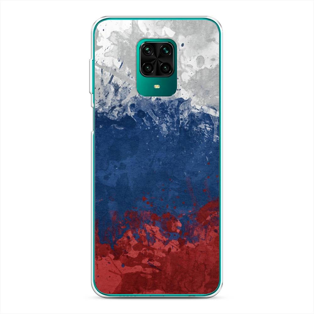 фото Силиконовый чехол "флаг россии неровный" на xiaomi redmi note 9 pro awog