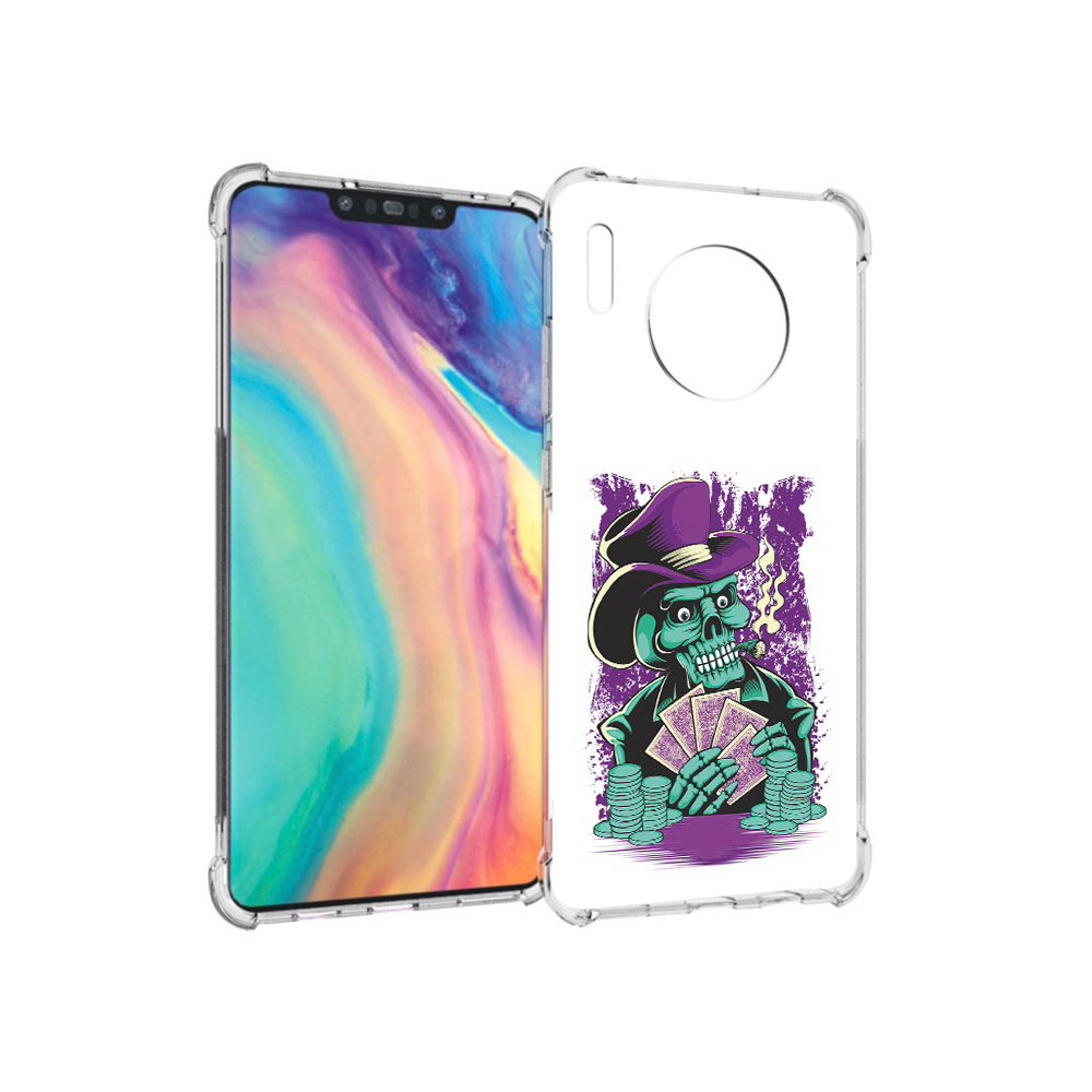 

Чехол MyPads Tocco для Huawei Mate 30 зеленый череп с картами, Прозрачный, Tocco
