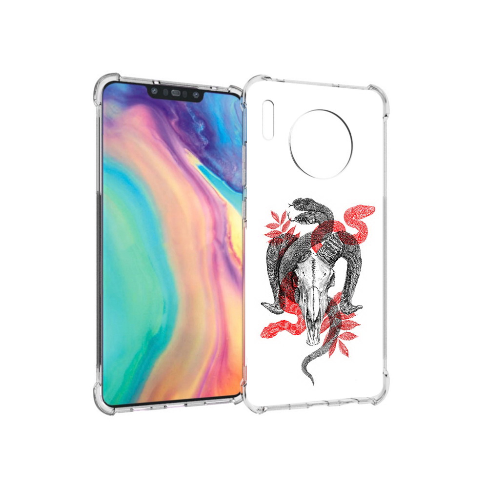 

Чехол MyPads Tocco для Huawei Mate 30 змея в черепе рисунок, Прозрачный, Tocco