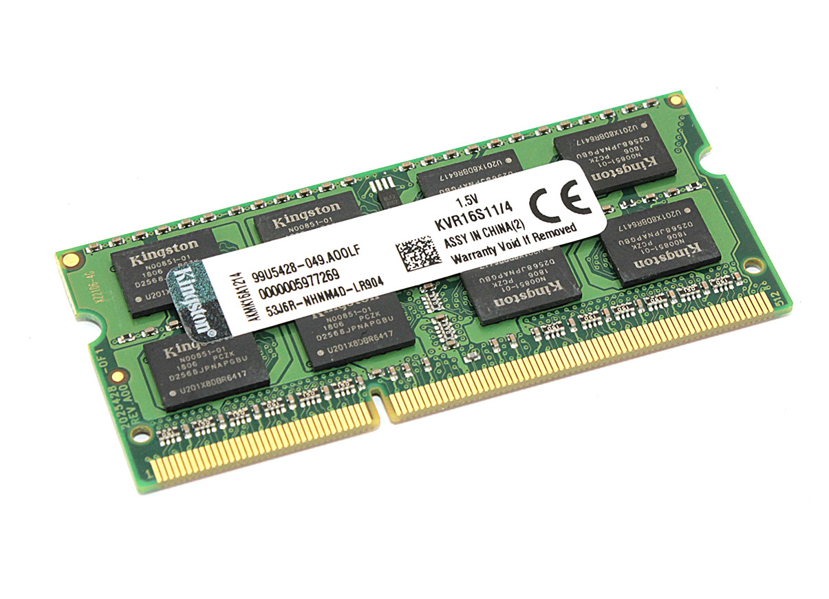 Модуль памяти Kingston SODIMM DDR3 4GB 1600 1.5V 204PIN