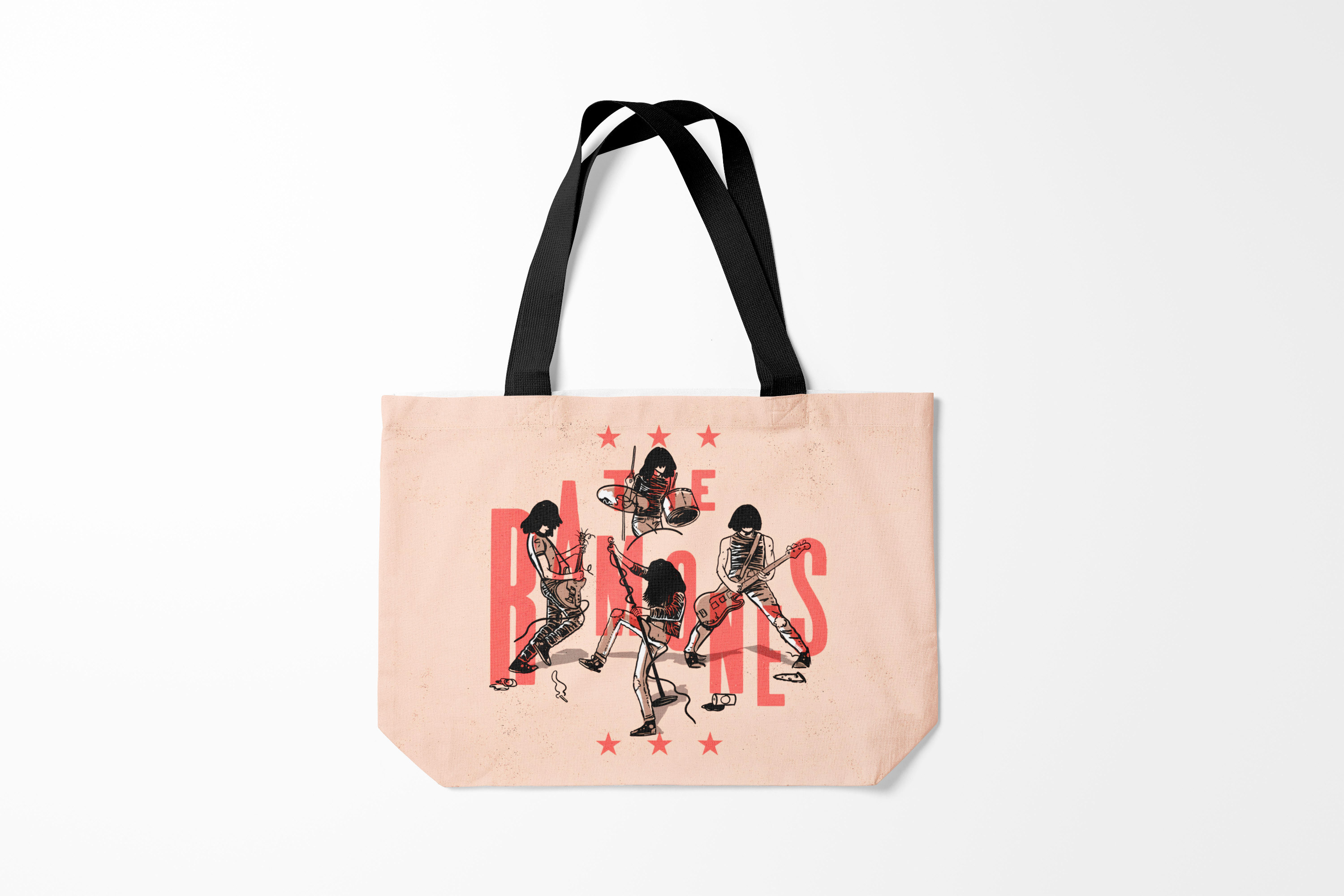 

Сумка шoппер унисекс Burnettie Ramones Kings of punk, розовый, Ramones Kings of punk