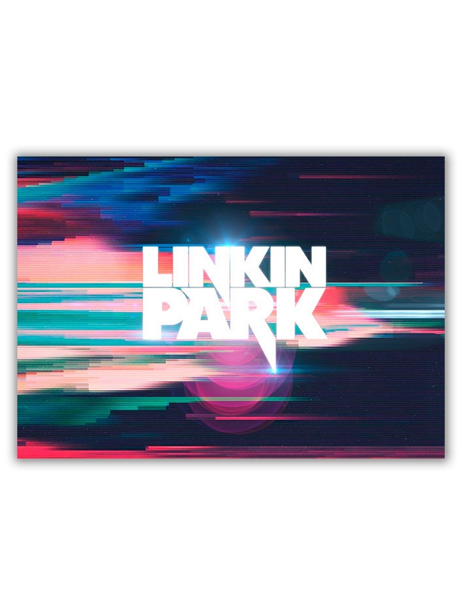фото Магнит на холодильник drabs большой - a4, linkin park разноцветные блики