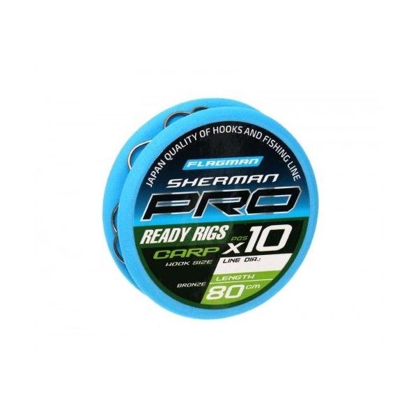 

Готовые поводки Flagman SHERMAN PRO CARP READY RIG 0,128mm, #12,80cm