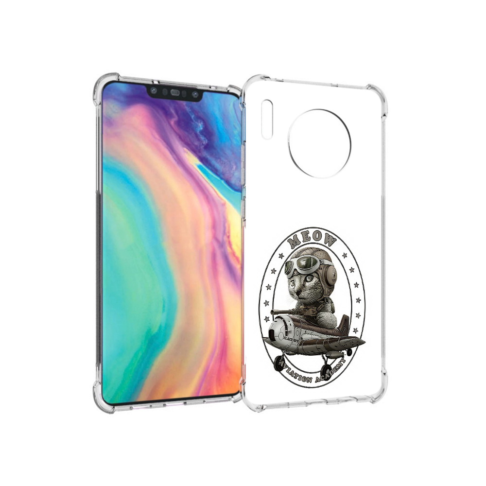 

Чехол MyPads Tocco для Huawei Mate 30 кот в самолете, Прозрачный, Tocco