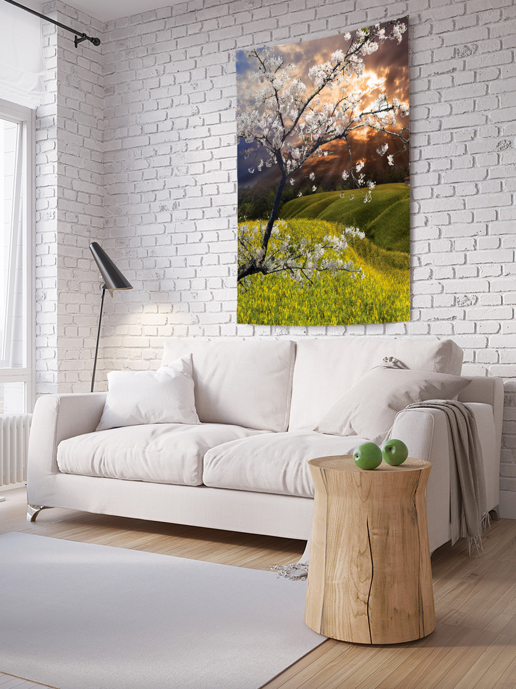 

Вертикальное фотопанно на стену JoyArty Цветущая вишня в поле 150x200 см, Цветущая вишня в поле