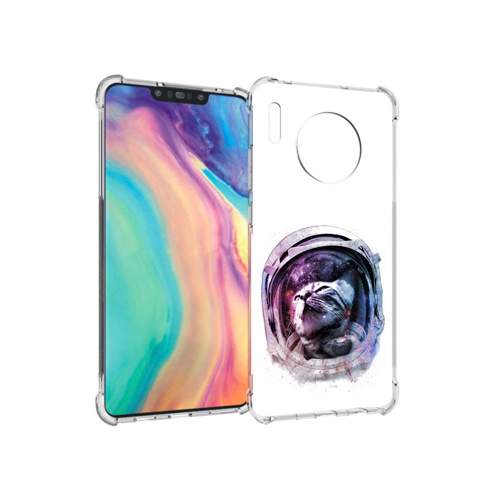 

Чехол MyPads Tocco для Huawei Mate 30 кот в шлеме, Прозрачный, Tocco